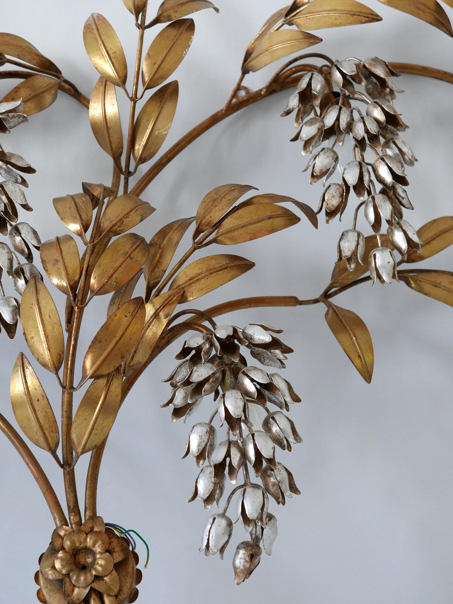 Huge Pioggia d'Oro Gilt Metal Wall Lamp or Sconce by Hans Kögl 1970s Germany For Sale 4
