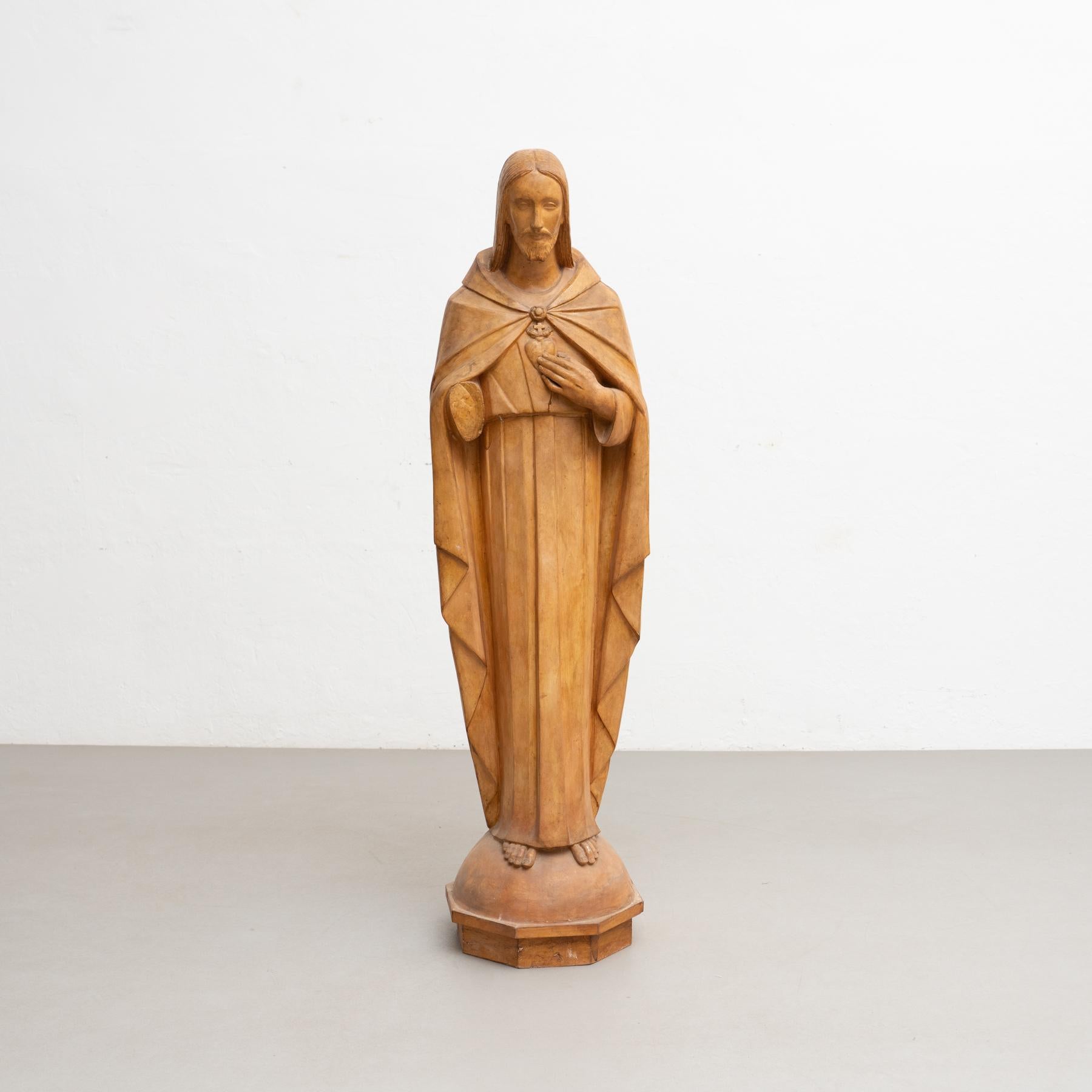 Traditional huge religious plaster figure of a Jesus Christ.

Made in traditional Catalan atelier in Olot, Spain, circa 1950.

In original condition, with minor wear consistent with age and use, preserving a beautiful patina.

Olot has a long