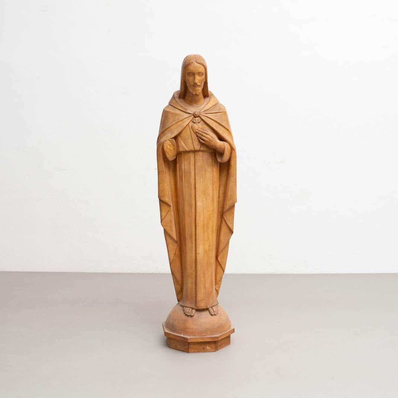 Mid-20th Century Huge Plaster Traditional Jesus Christ Figure, circa 1950