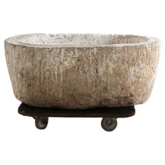 Huge Primitive Wabi Sabi Late 18th C. Portuguese Stone Vessel