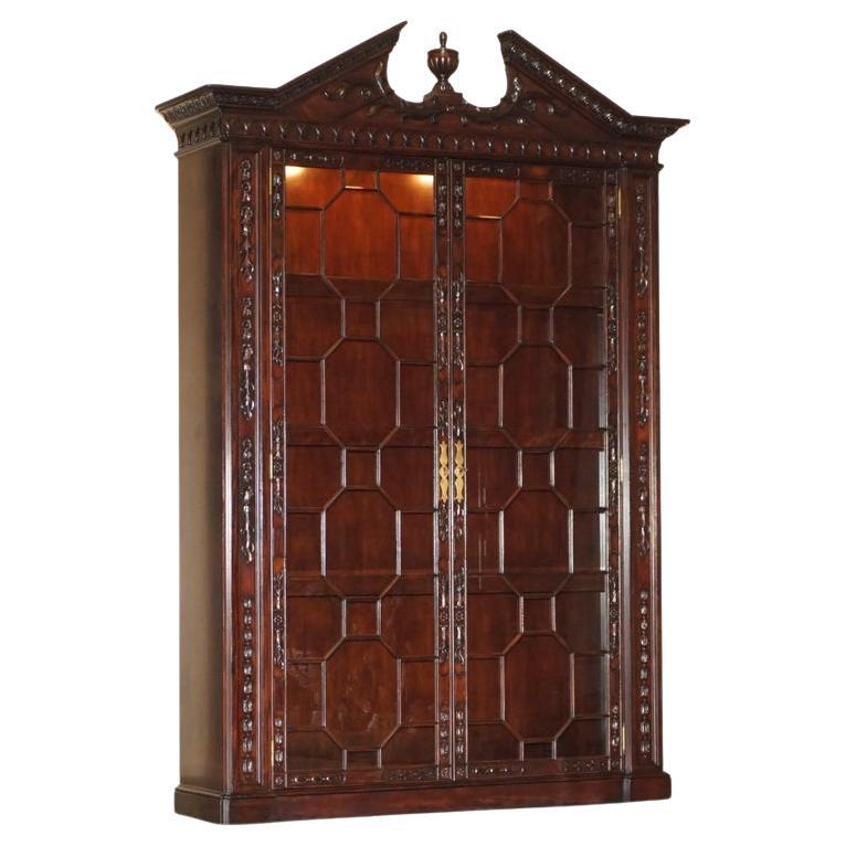 Huge Ralph Lauren American Hardwood Astral Glazed Bookcase For Sale