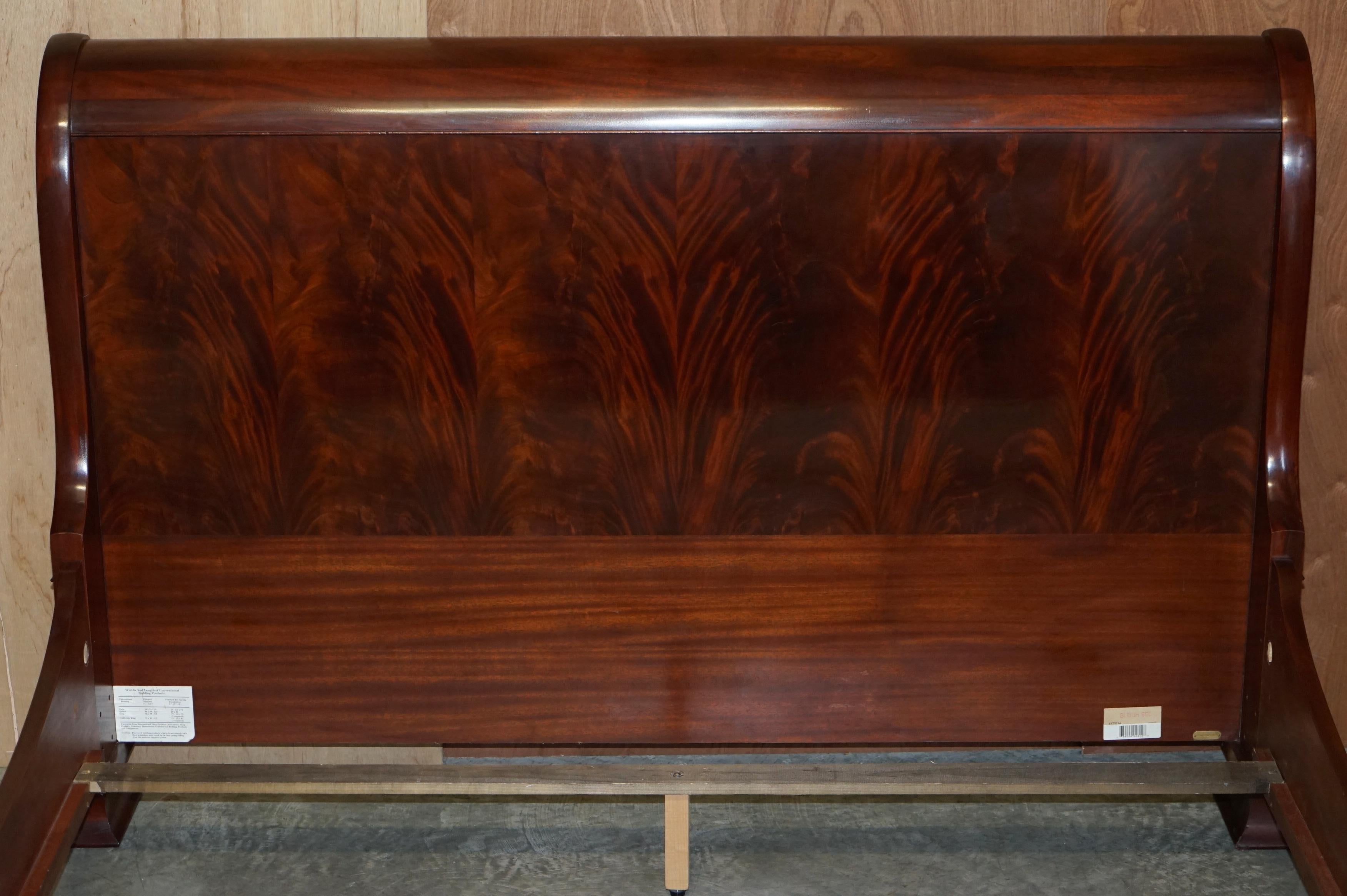 Art Deco Huge Ralph Lauren Larger Than California King American Hardwood Sleigh Bed Frame