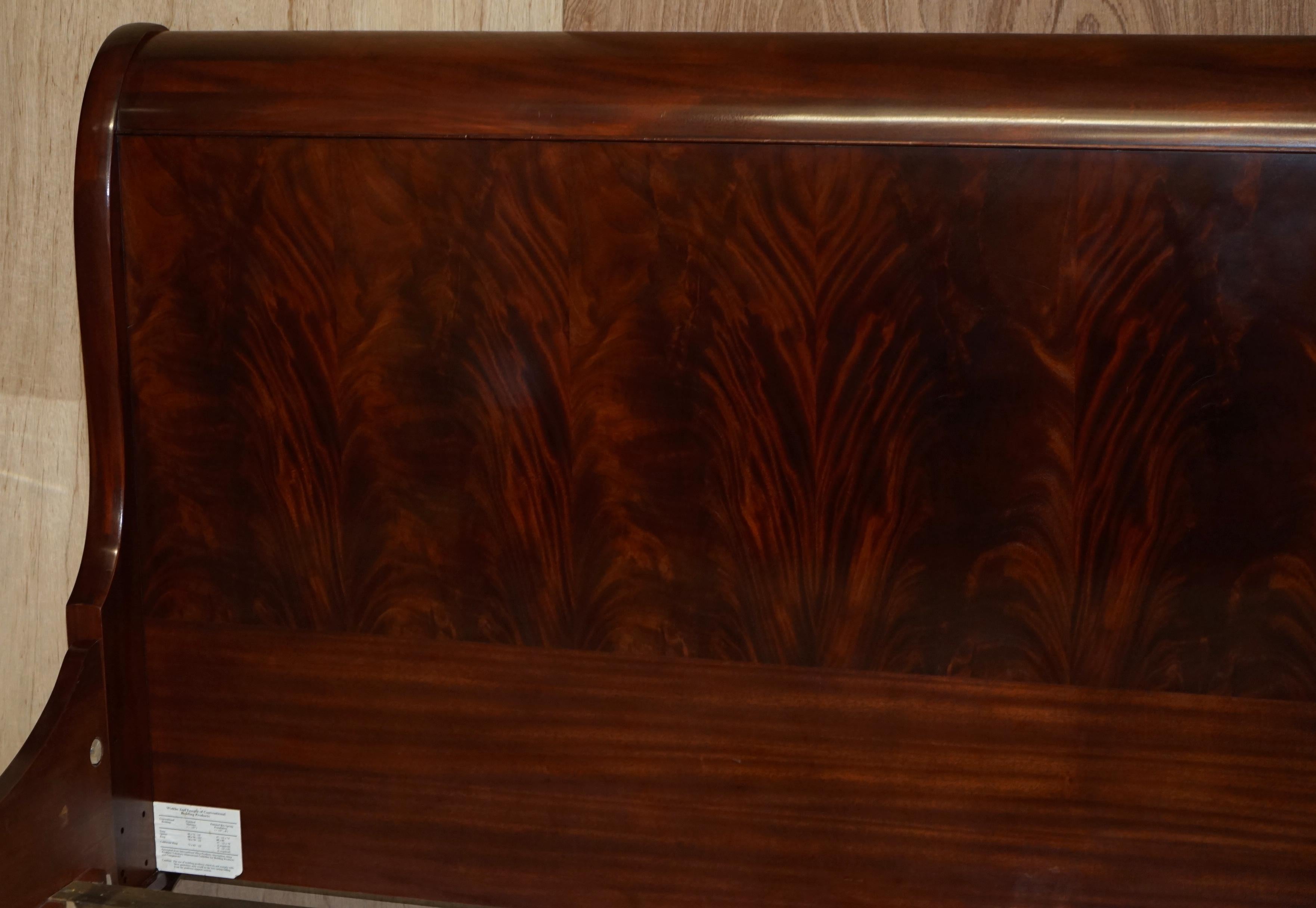 Hand-Crafted Huge Ralph Lauren Larger Than California King American Hardwood Sleigh Bed Frame