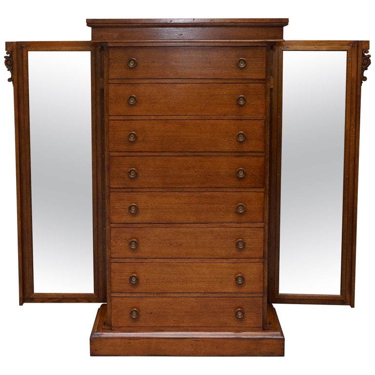 Huge Ralph Lauren Pollard Oak Chest Of Drawers Tallboy With