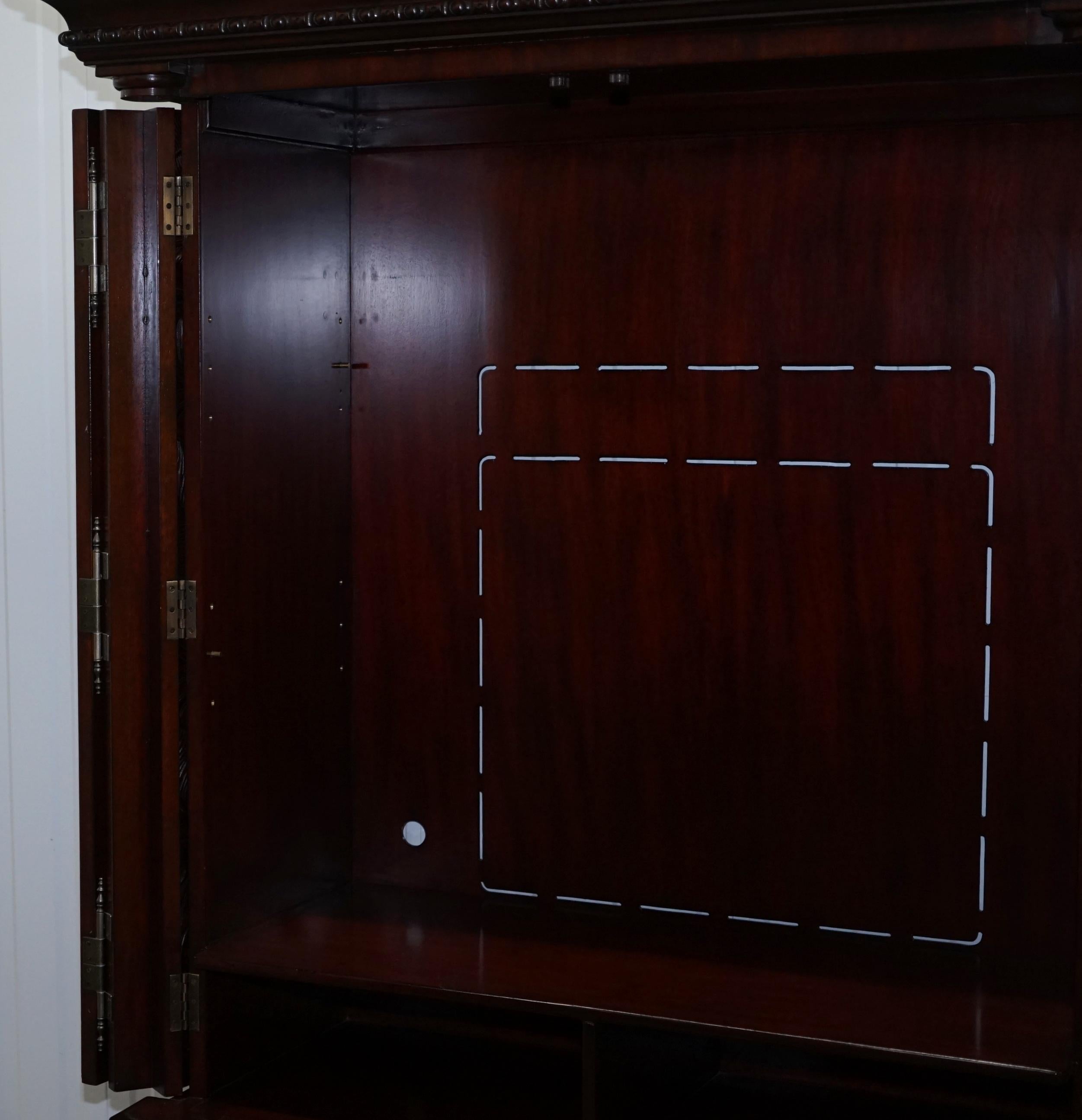 Huge Ralph Lauren Safari Collection Solid American Hardwood Television Cabinet For Sale 10