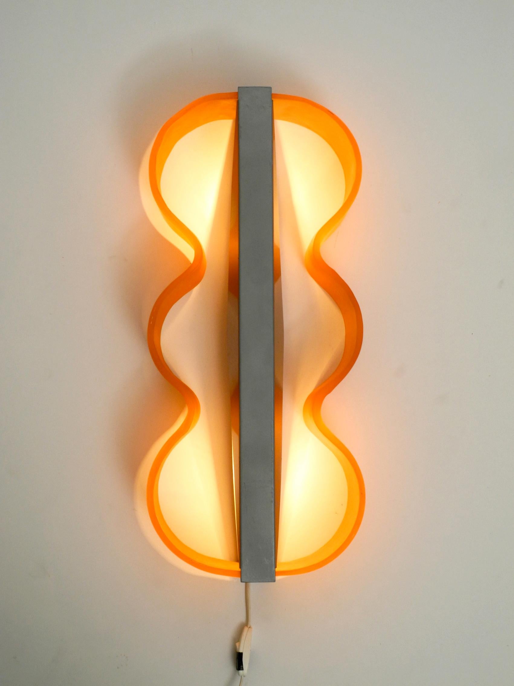 Huge Rare and Heavy Glass Wall Lamp from the 1980s Postmodern Design 5