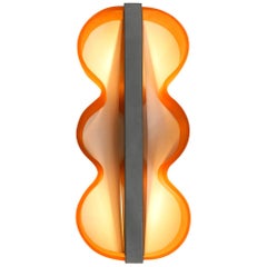 Huge Rare and Heavy Glass Wall Lamp from the 1980s Postmodern Design