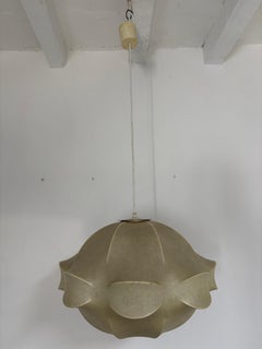 Huge Rare Cocoon Mid Century Modern Pendant Chandelier Flos Castiglioni Resin