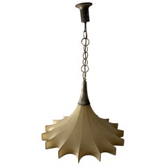 Huge Rare Cocoon Mid Century Modern Pendant Chandelier Flos Castiglioni Resin