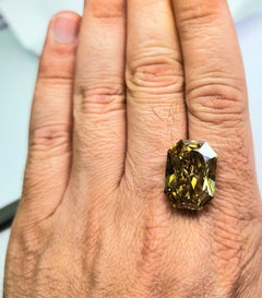 Huge Rare Diamond - 25.13ct Natural Loose Fancy Brown Yellow GIA Radiant Diamond