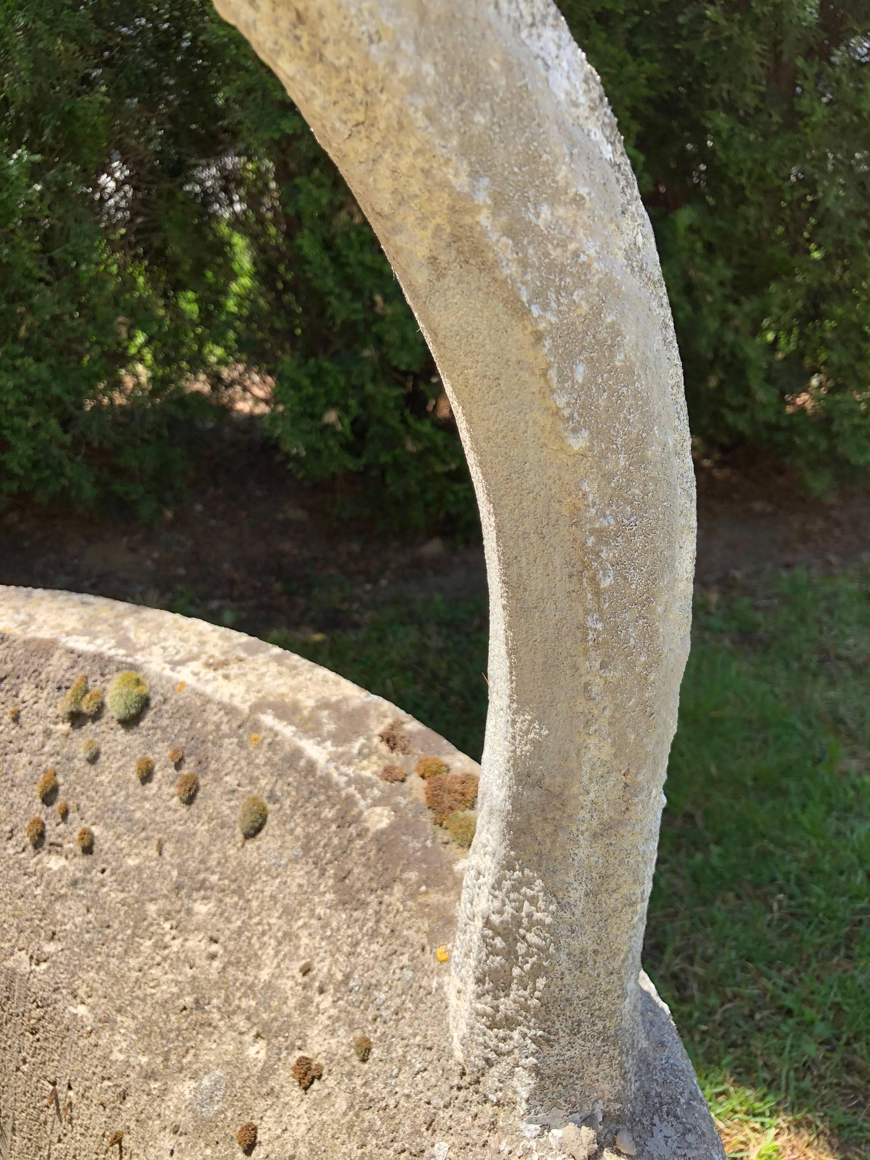 20th Century Huge Rare French Cast Stone Garden Basket