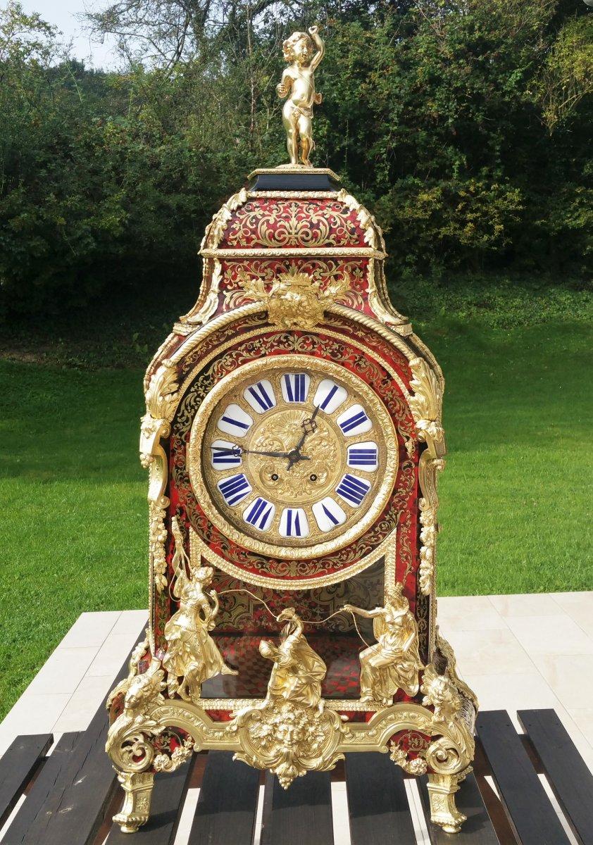Huge, Rare Napoleon III Boulle Table Clock France, 19th Century 5
