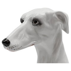 Huge Realistic Ceramic Greyhound from Italy, 1960s
