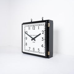 Huge Reclaimed Double Sided Square Factory Clock by English Clock Systems Ltd