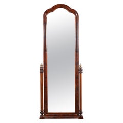 Vintage Huge Reclaimed Mahogany Floor Mirror, 20th Century