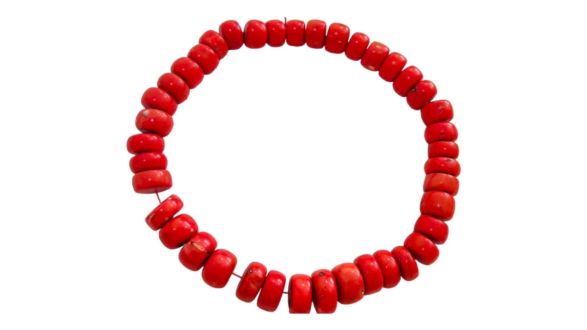 Huge Red Coral Necklace For Sale 3
