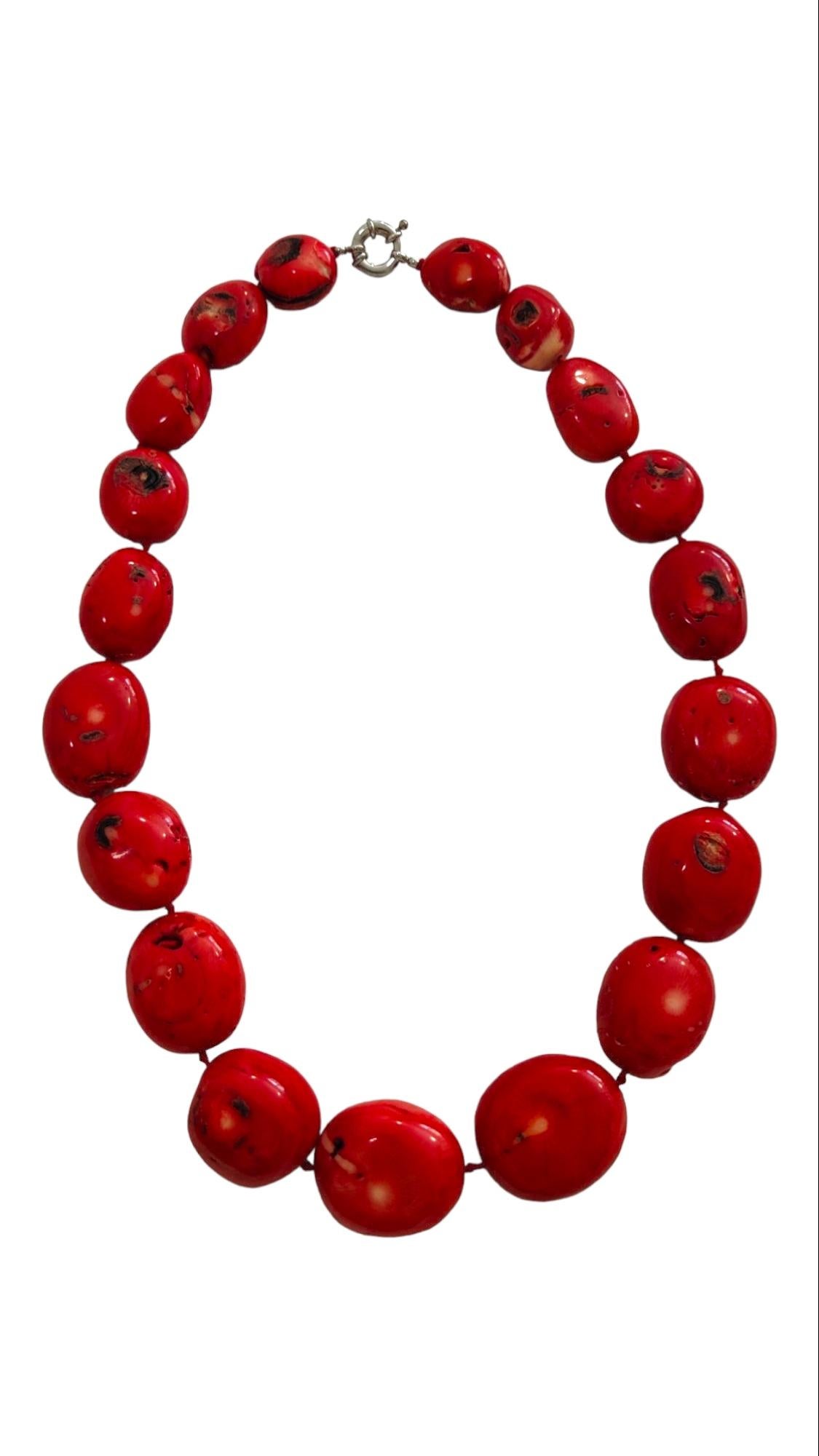 Huge Red Coral Necklace For Sale 4