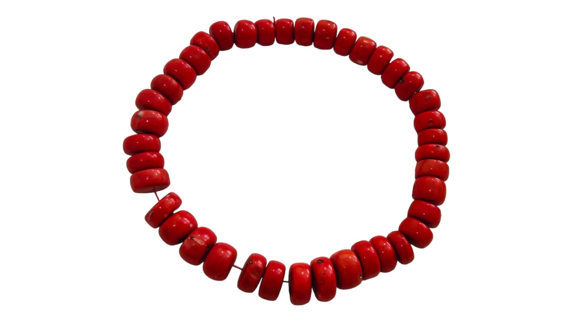 Huge Red Coral Necklace For Sale 4