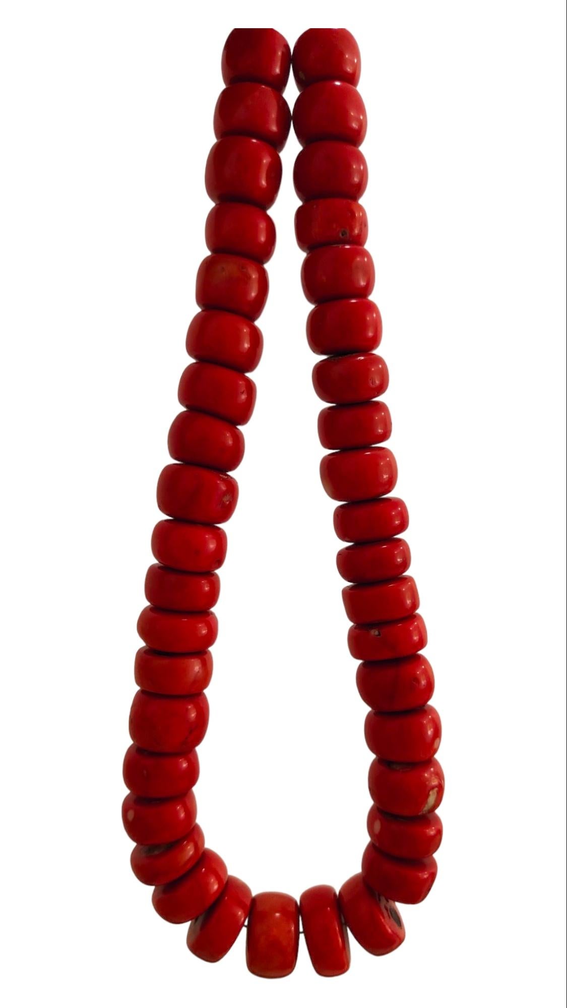 Huge Red Coral Necklace For Sale 5