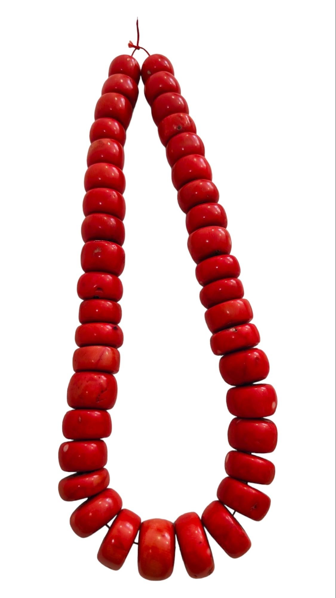 Huge Red Coral Necklace For Sale 6