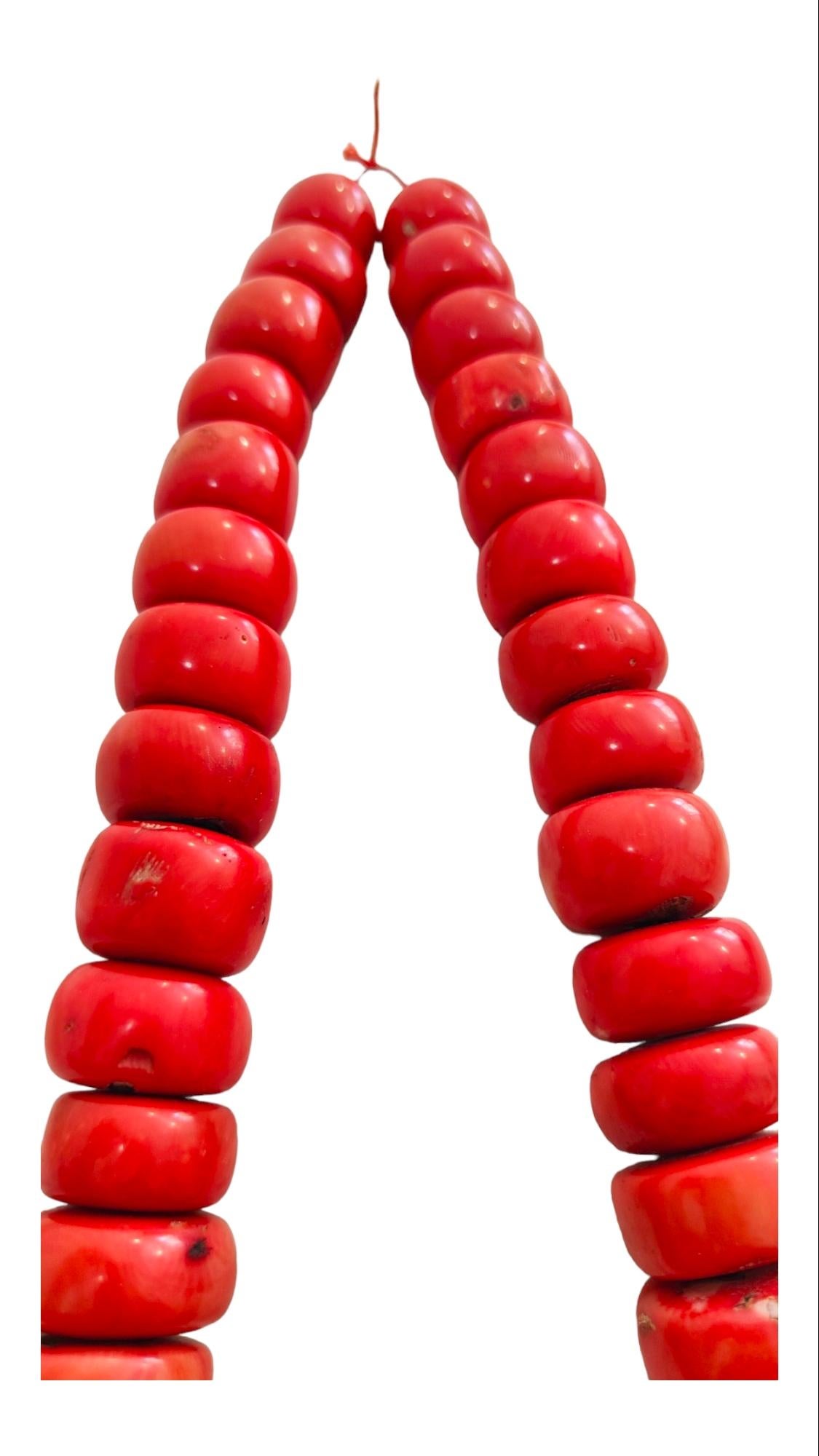 Huge Red Coral Necklace For Sale 7