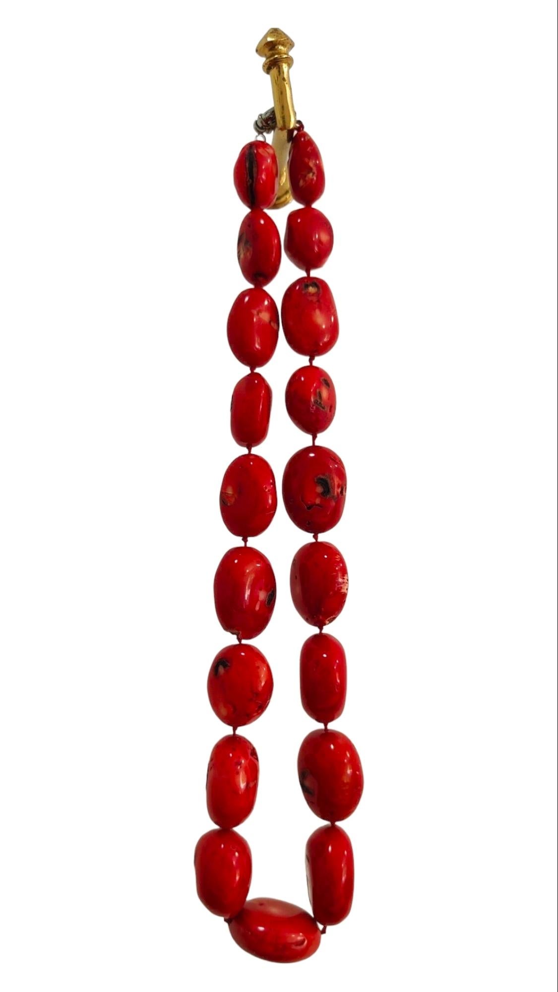 Mid-20th Century Huge Red Coral Necklace For Sale