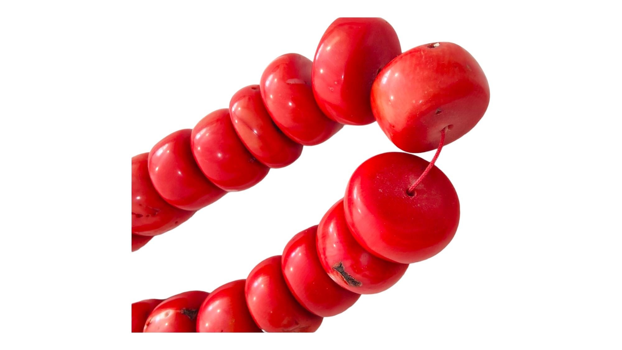 Huge Red Coral Necklace For Sale 1