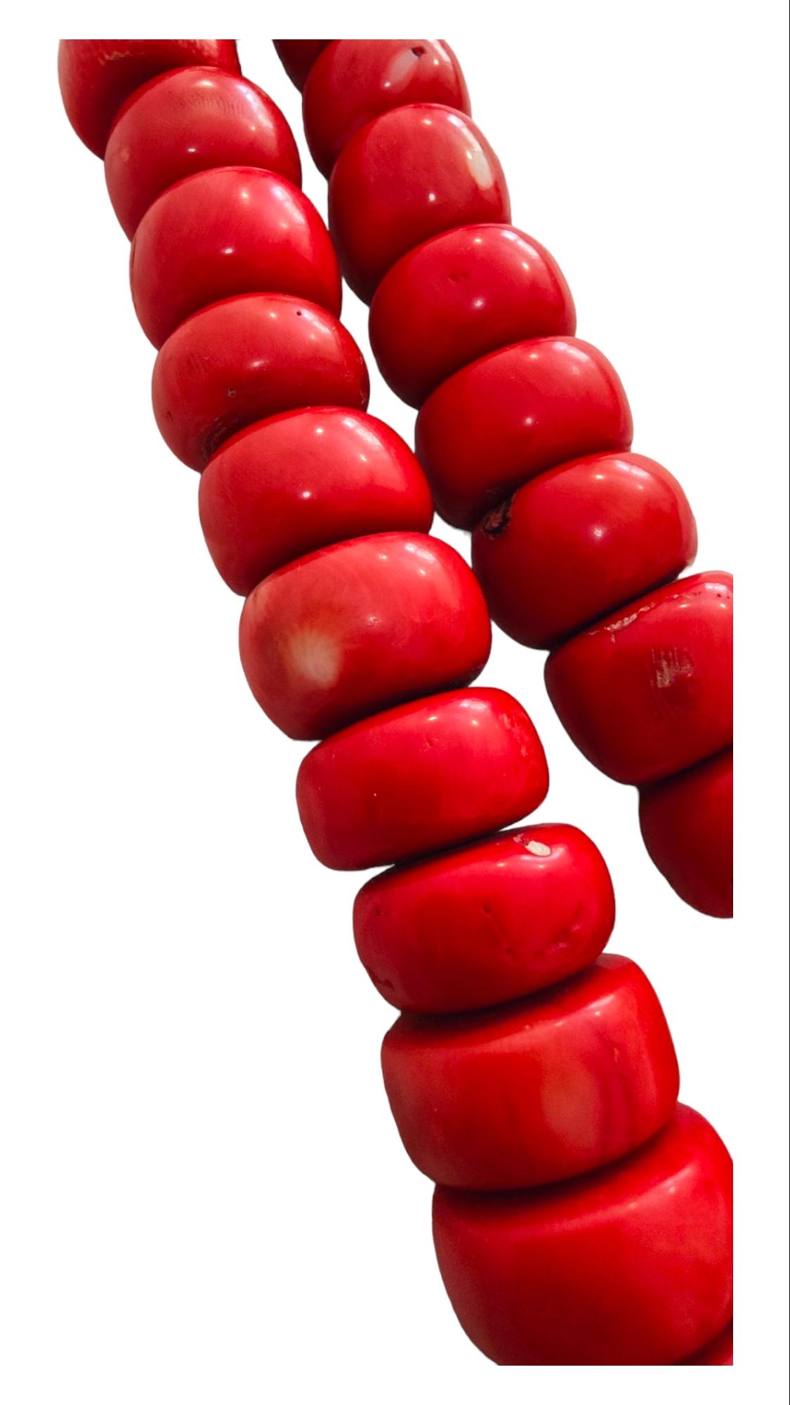 Huge Red Coral Necklace For Sale 2