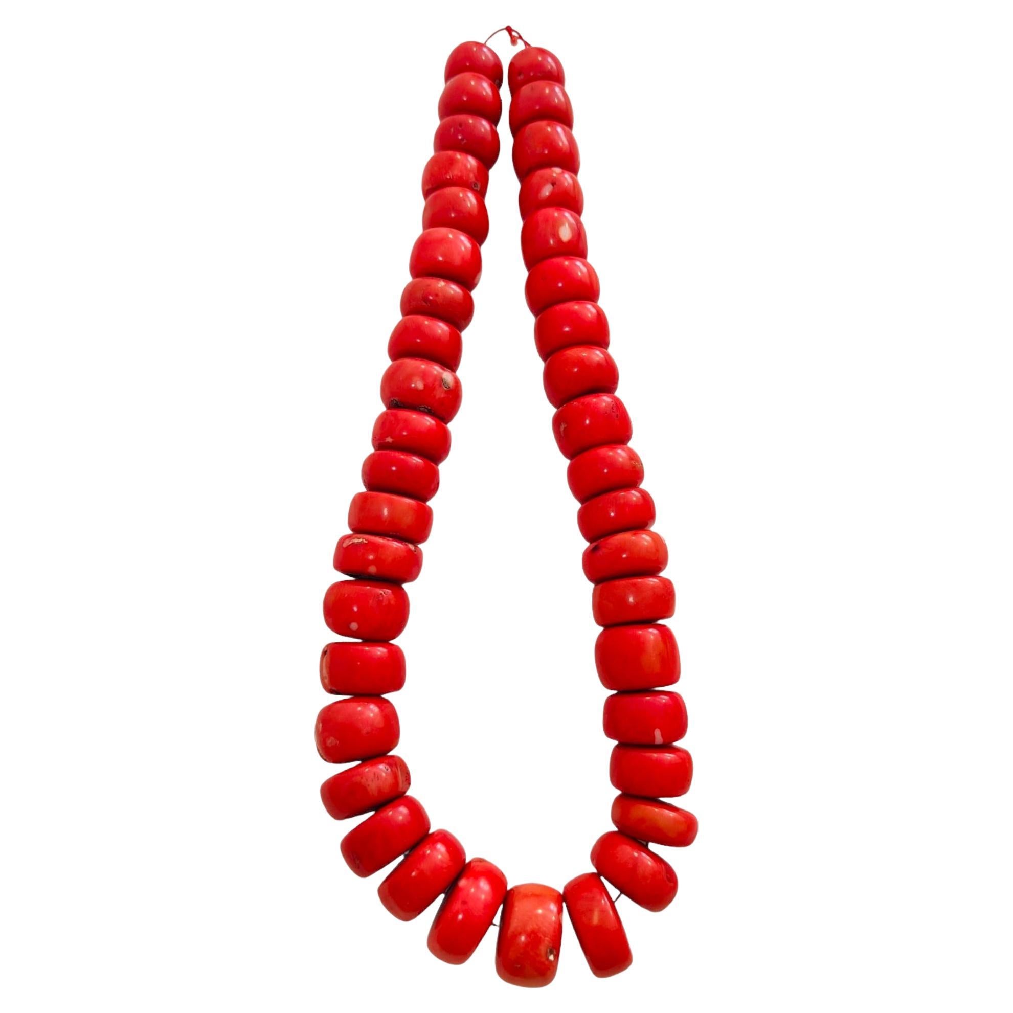 Huge Red Coral Necklace For Sale