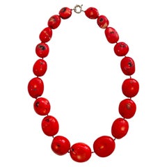 Vintage Huge Red Coral Necklace