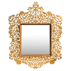 Huge Regency Style Paul Ferrante Reticulated Gilt Bronze Mirror