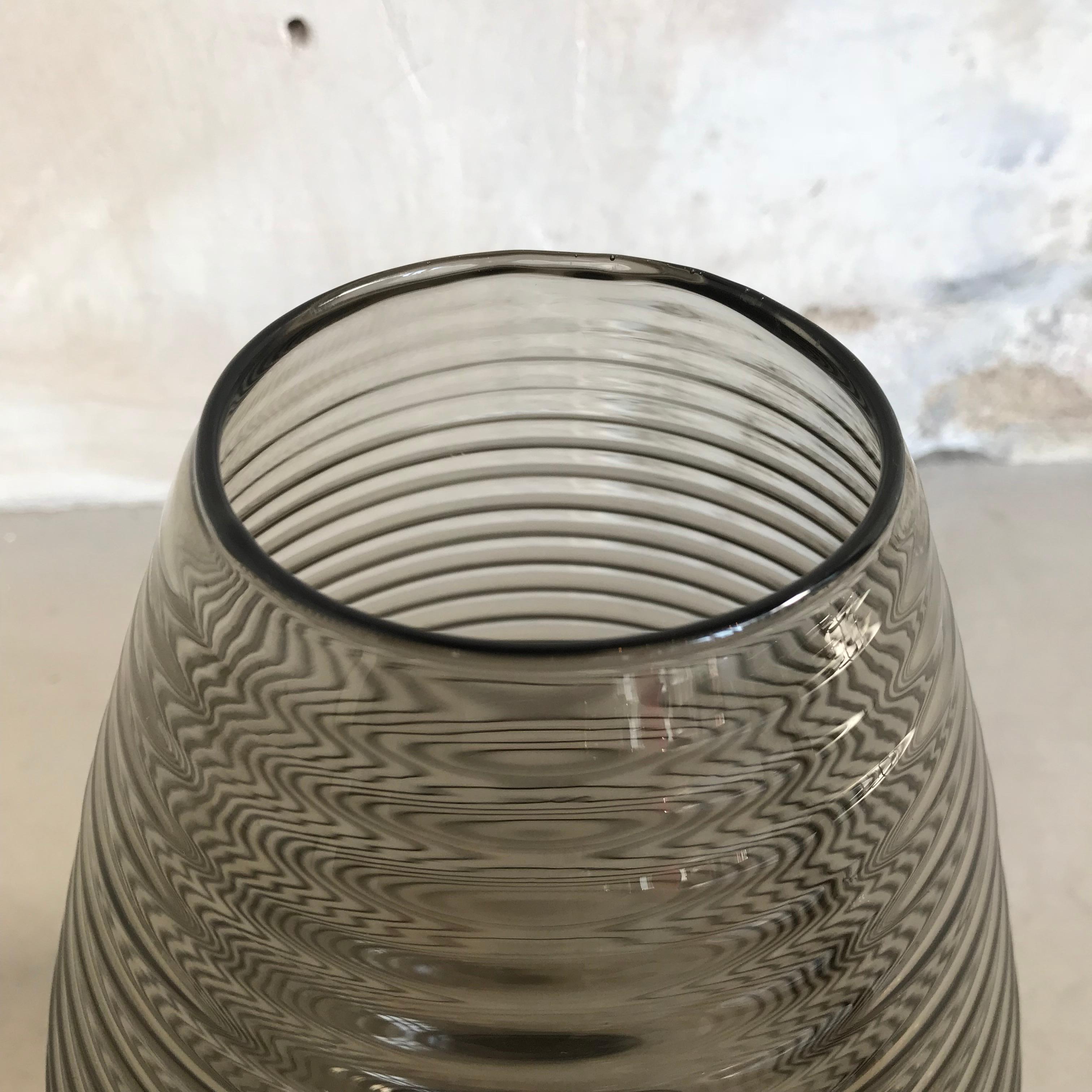 20th Century Huge Ribbed Teardrop Vase by A.D. Copier for Leerdam Glassworks, 1950s
