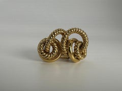 Enorme orecchino d'oro a corda OMEGA 14KT oro RARE clip on