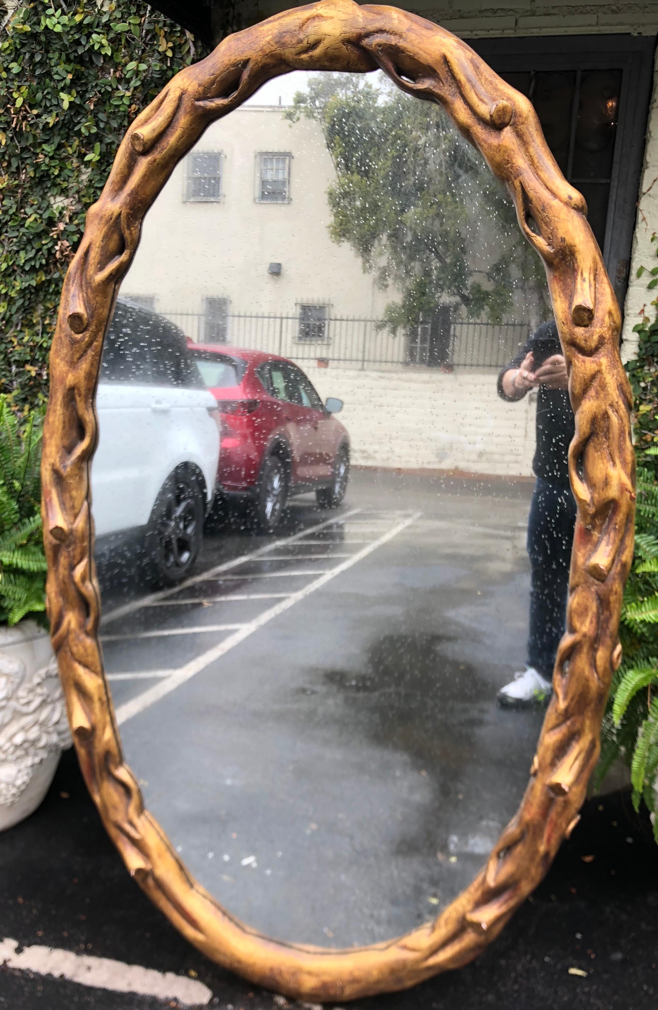 Huge Rose Tarlow giltwood designer mirror.