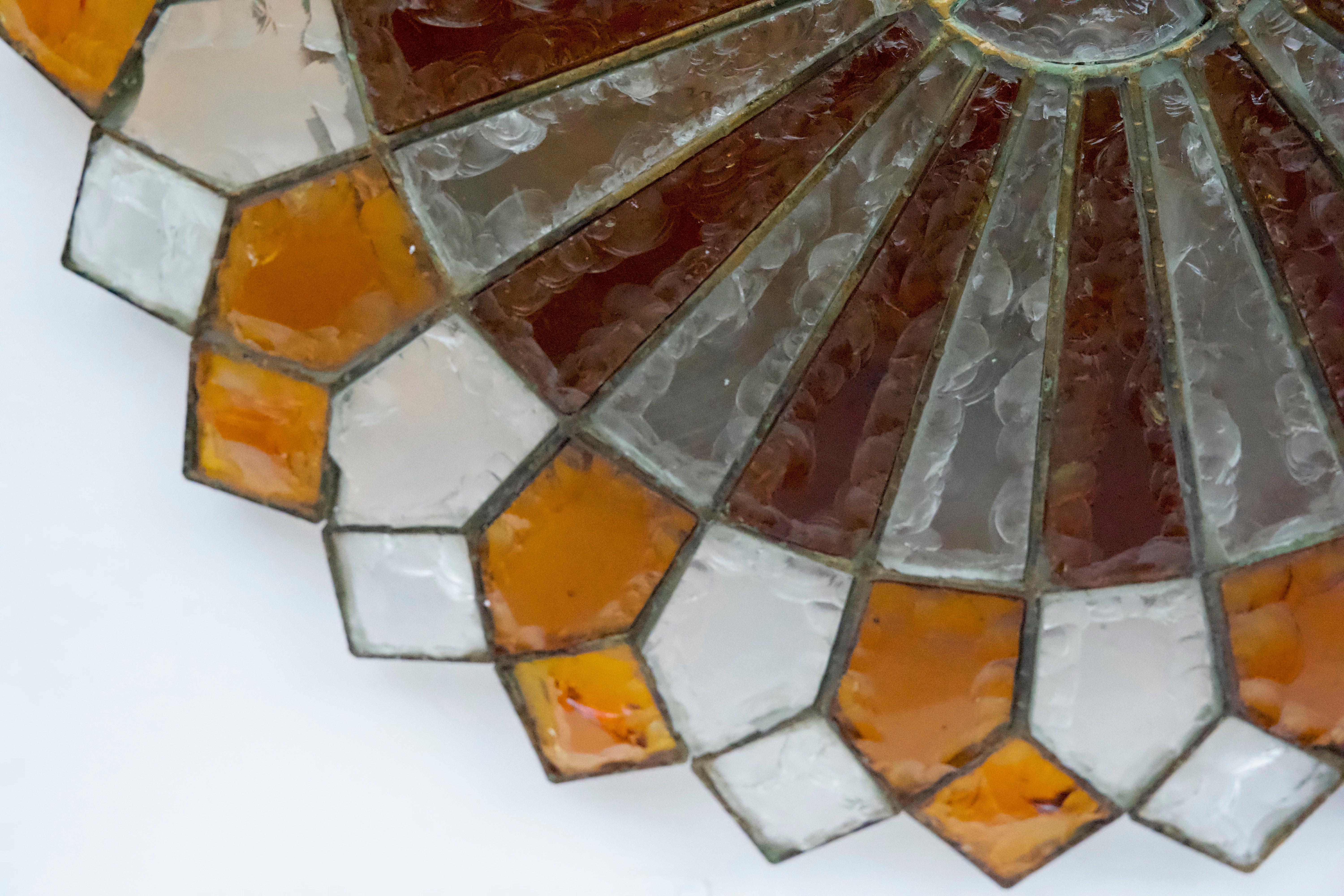 Huge Round Murano Glass Ceiling Lamp by Poliarte, Italy, 1970s. For Sale 6
