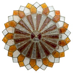 Riesige runde Murano-Glas-Deckenleuchte von Poliarte, Italien, 1970er Jahre.