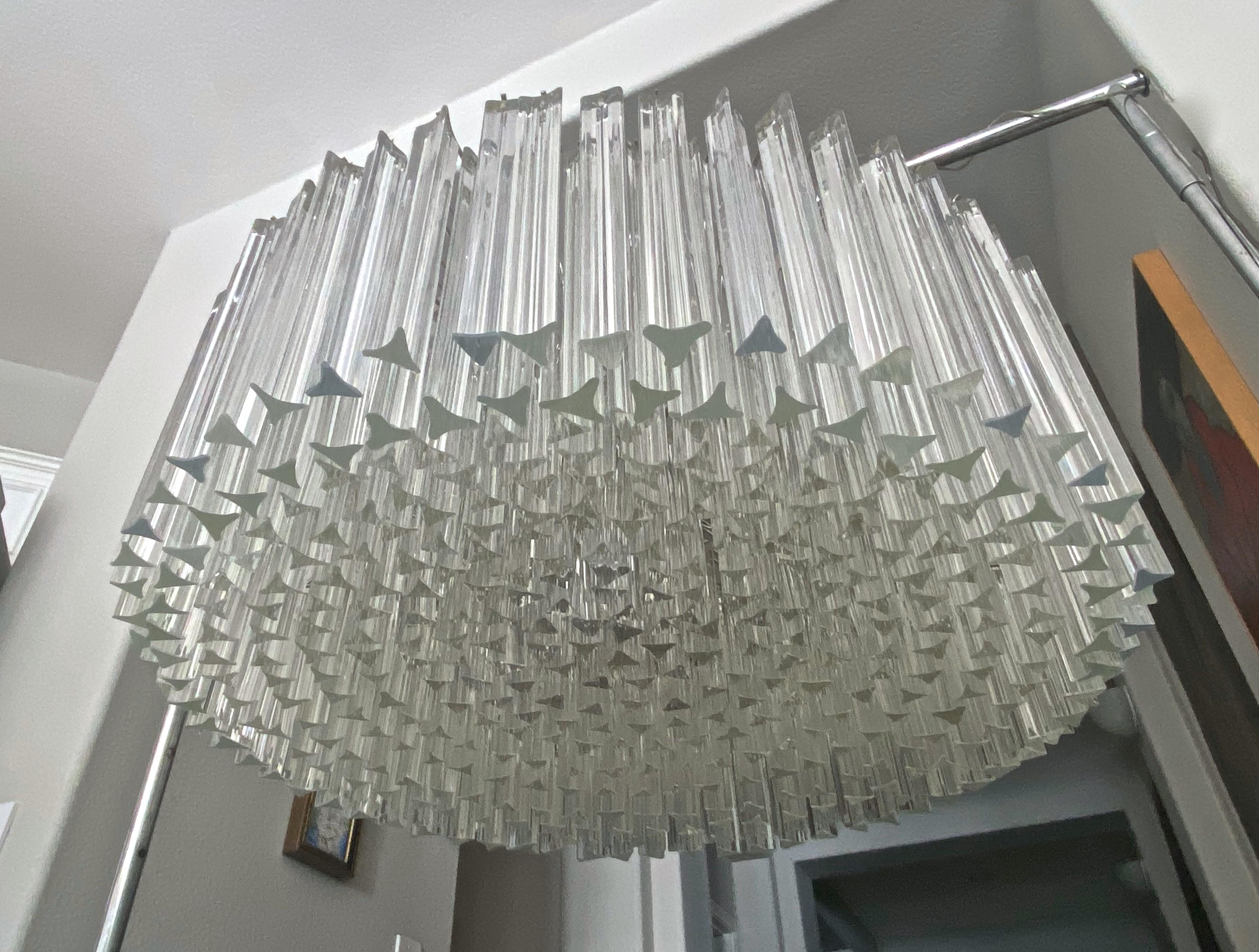 extra large round glass prism modern chandelier