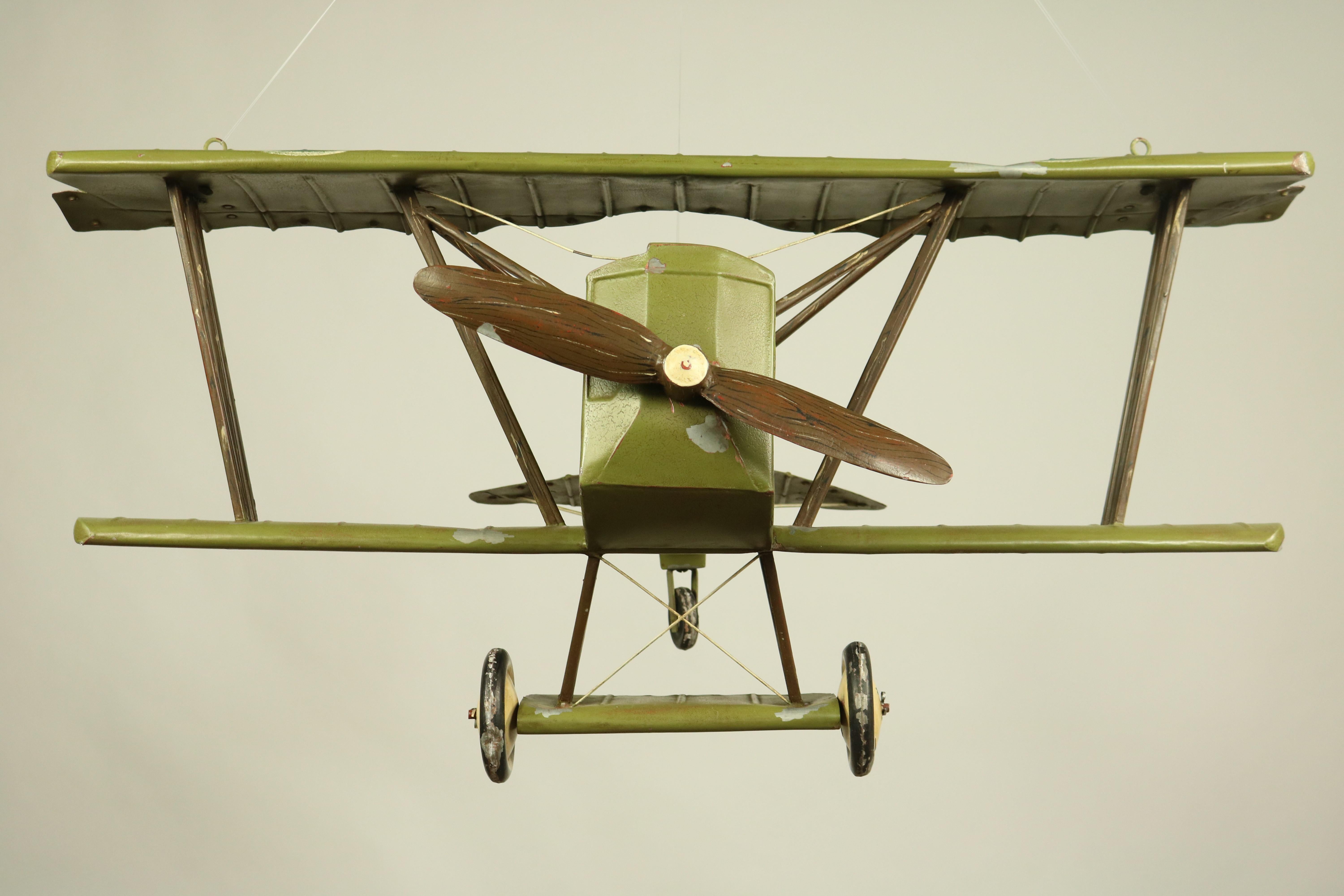 Industrial Huge Royal Air Force Biplane Tin Model WW 1 Sopwith Snipe Aviation, 1920s For Sale