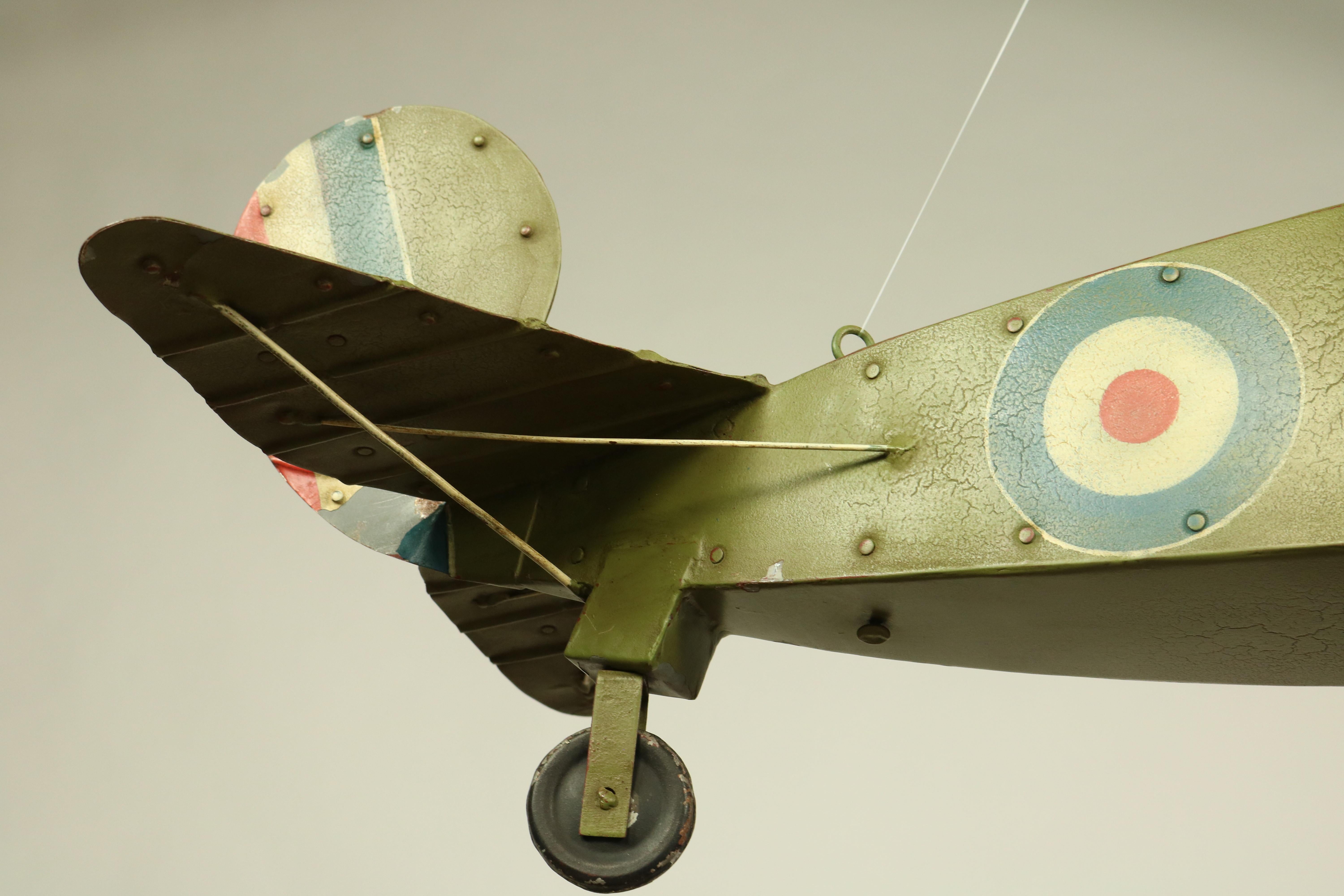 Huge Royal Air Force Biplane Tin Model WW 1 Sopwith Snipe Aviation, 1920s For Sale 1