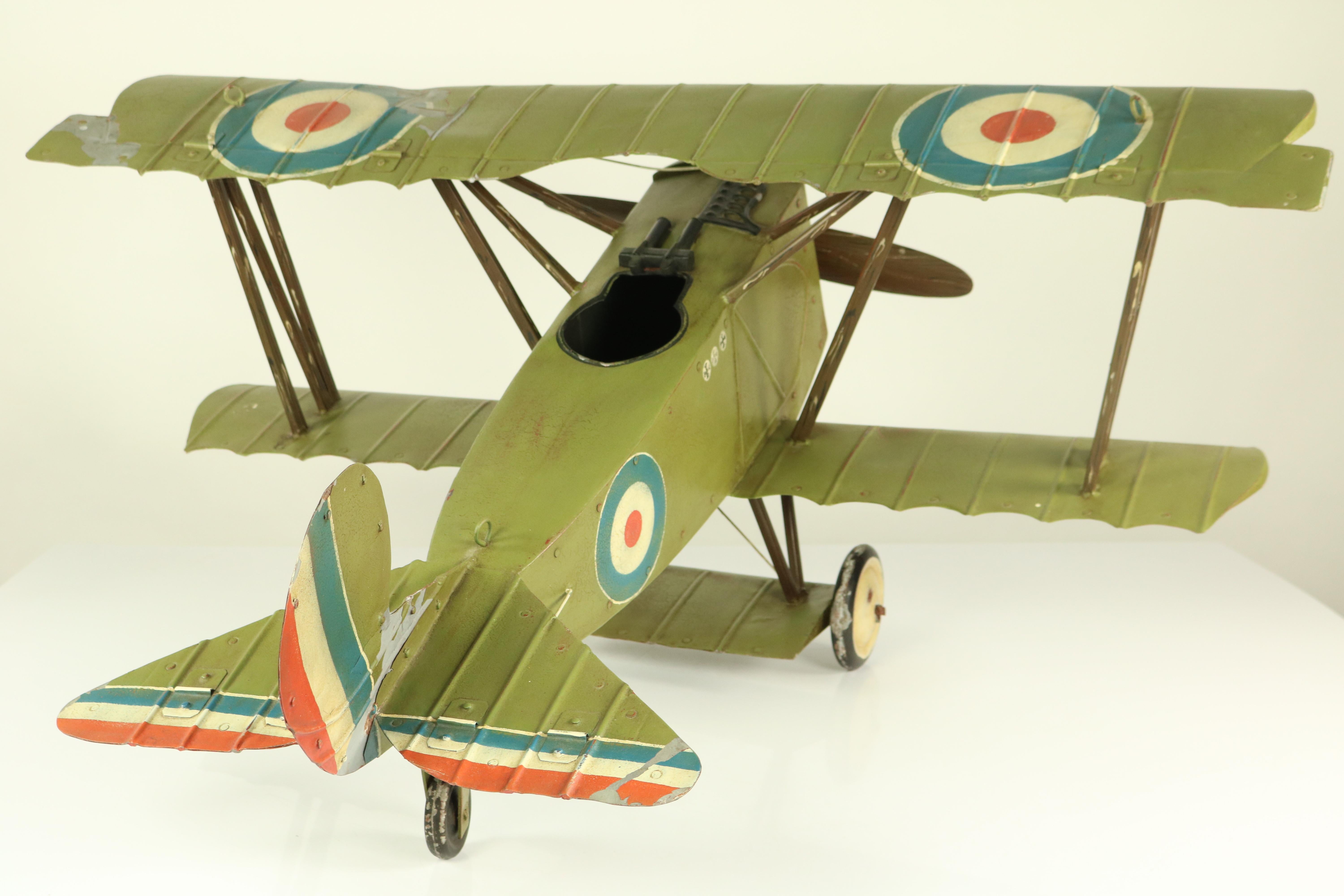 Huge Royal Air Force Biplane Tin Model WW 1 Sopwith Snipe Aviation, 1920s For Sale 2