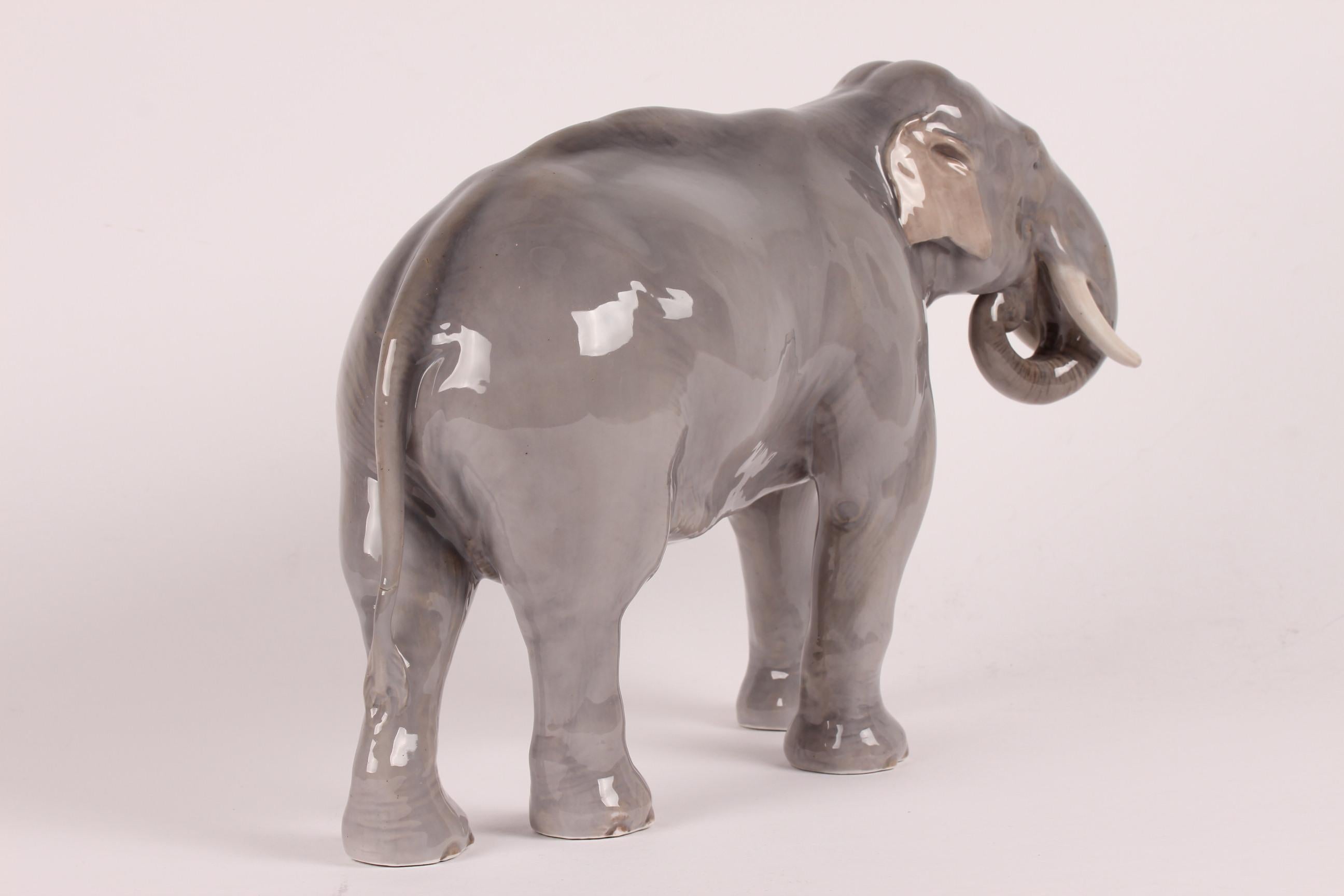 Danish Huge Royal Copenhagen Elephant Figure Designed, Theodor Madsen Denmark 1923-1934