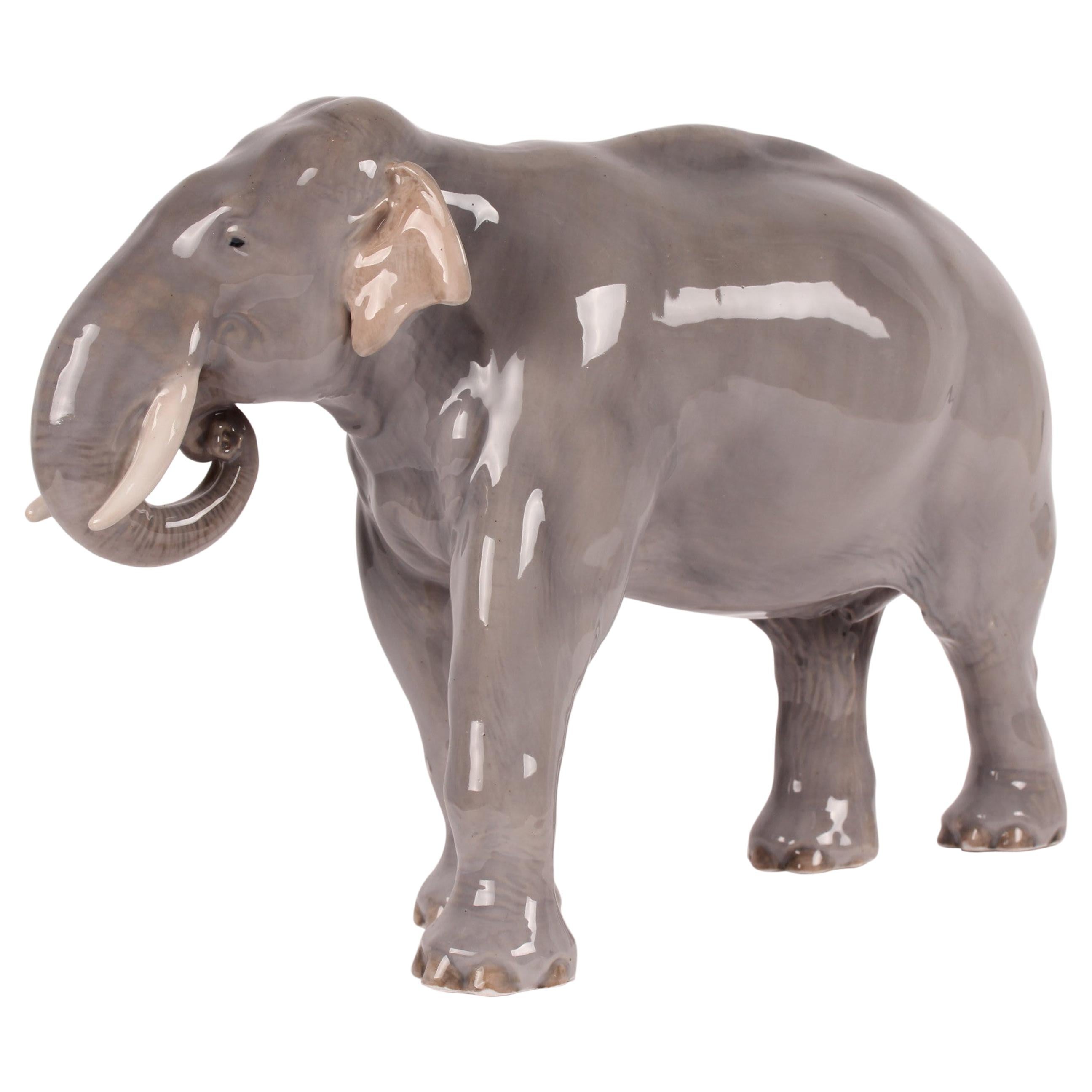 Huge Royal Copenhagen Elephant Figure Designed, Theodor Madsen Denmark 1923-1934