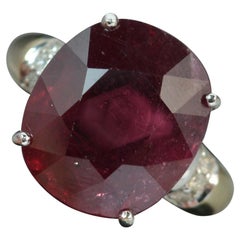 Huge Ruby Diamond 18 Carat Gold Statement Ring