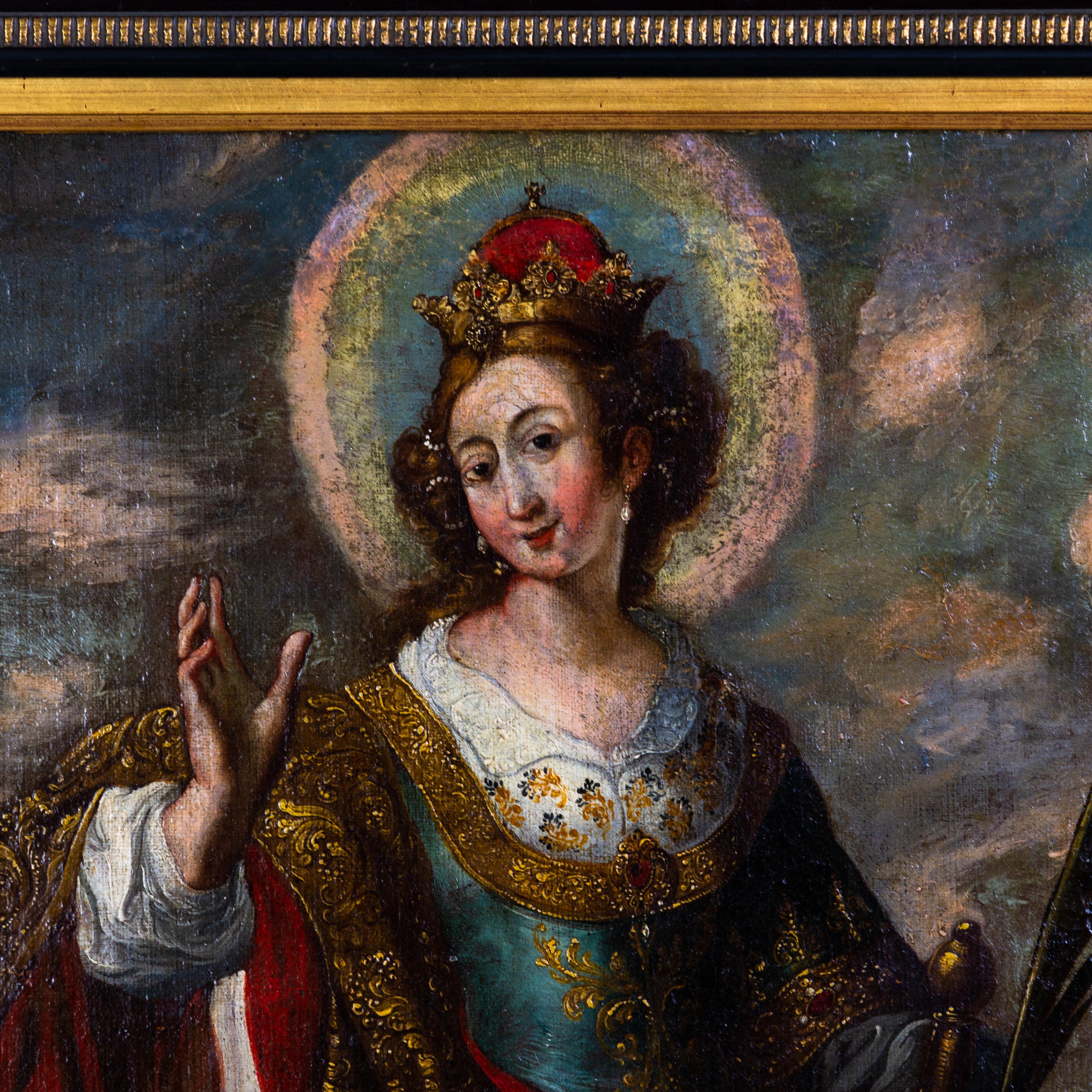 Enorme dipinto ad olio di Santa Caterina d'Alessandria, antico maestro del XVII secolo
Dimensioni: 88 cm x 73 cm, incorniciato.
In buone condizioni generali, pronto per essere appeso
Da una collezione privata.
Spedizione internazionale gratuita.