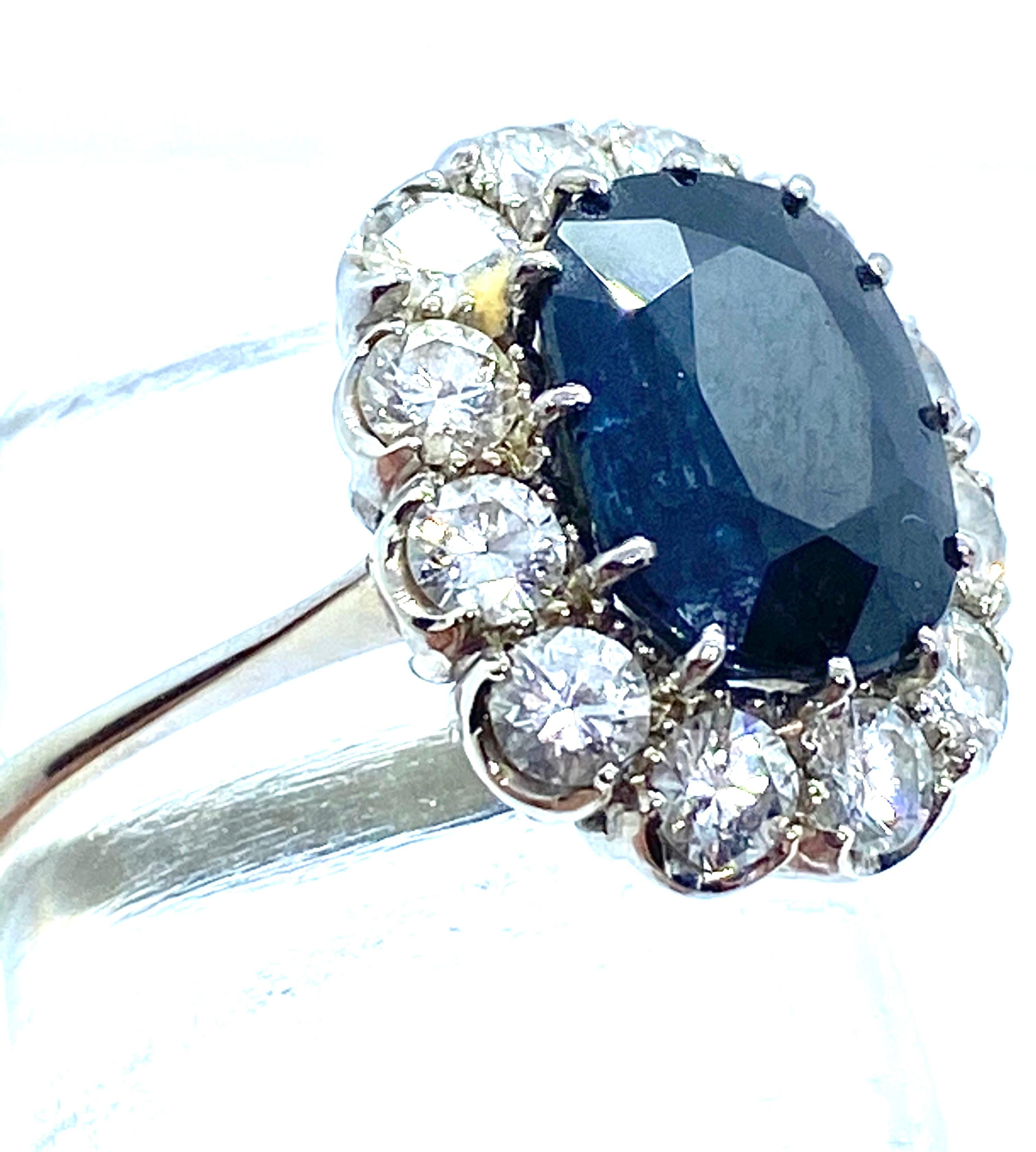 Contemporary Huge Sapphire and Diamonds Ring