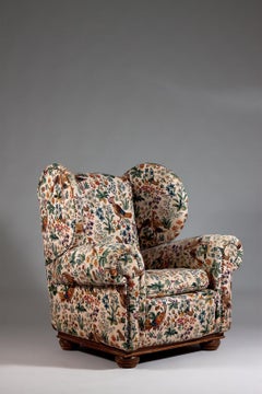 Huge scandinavian modern wingback lounge chair