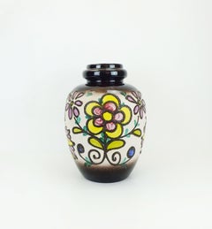 huge scheurich 16 1/2" floor VASE colorful fat lava flower decor model 286-42