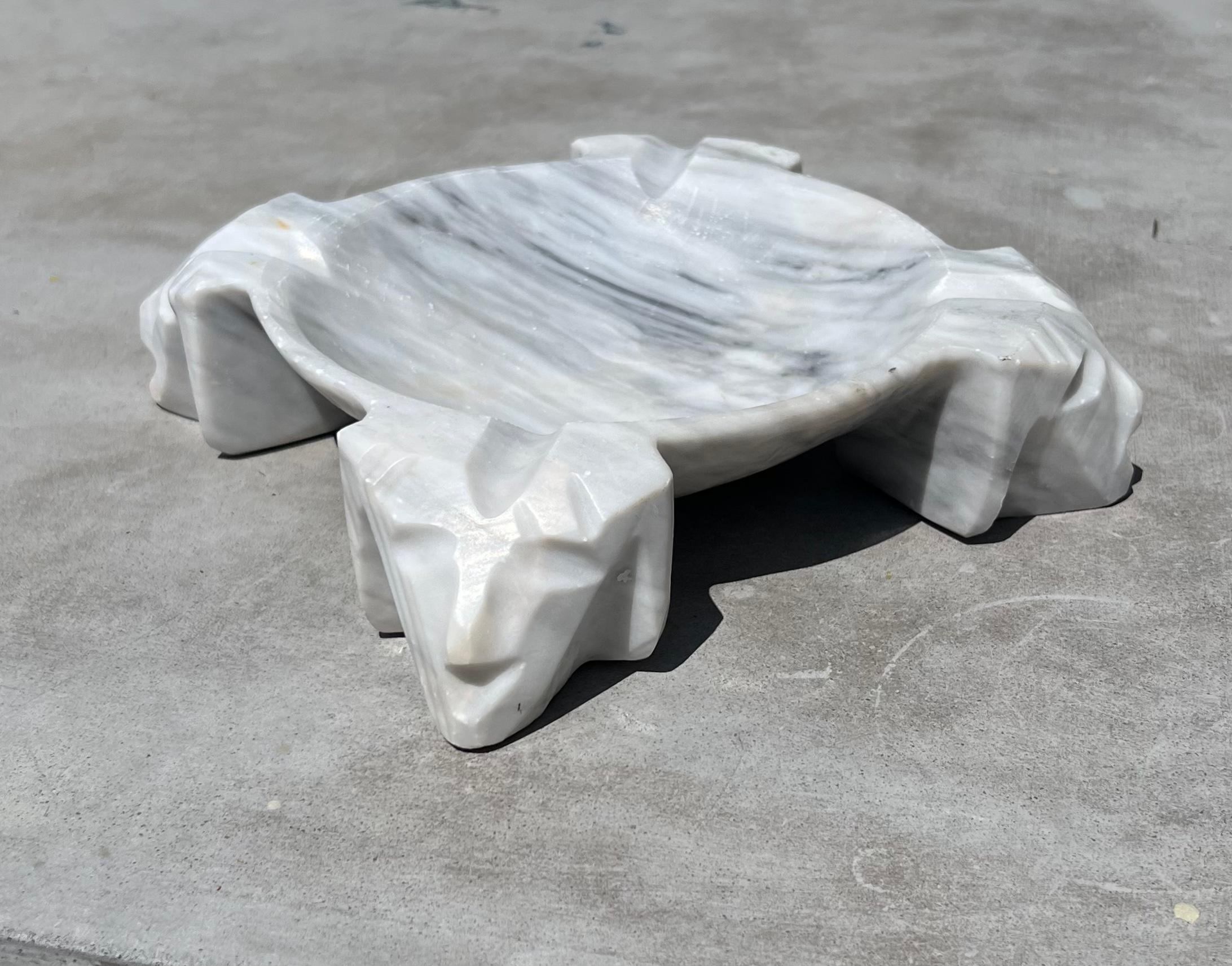 Huge Sculptural Aztec Marble Ashtray with Faces, 1960s 9