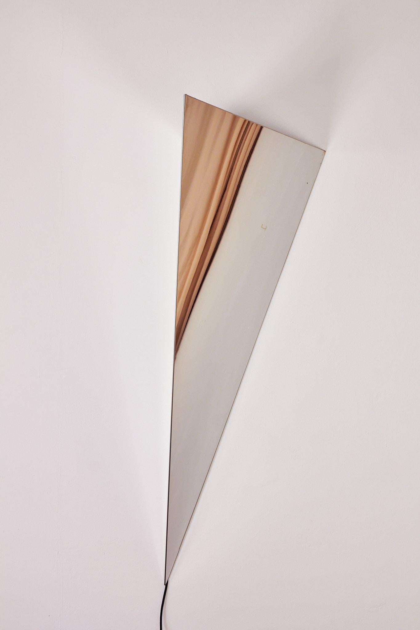 Huge sculptural chrome mirror wall lamp '70 in vendita 5