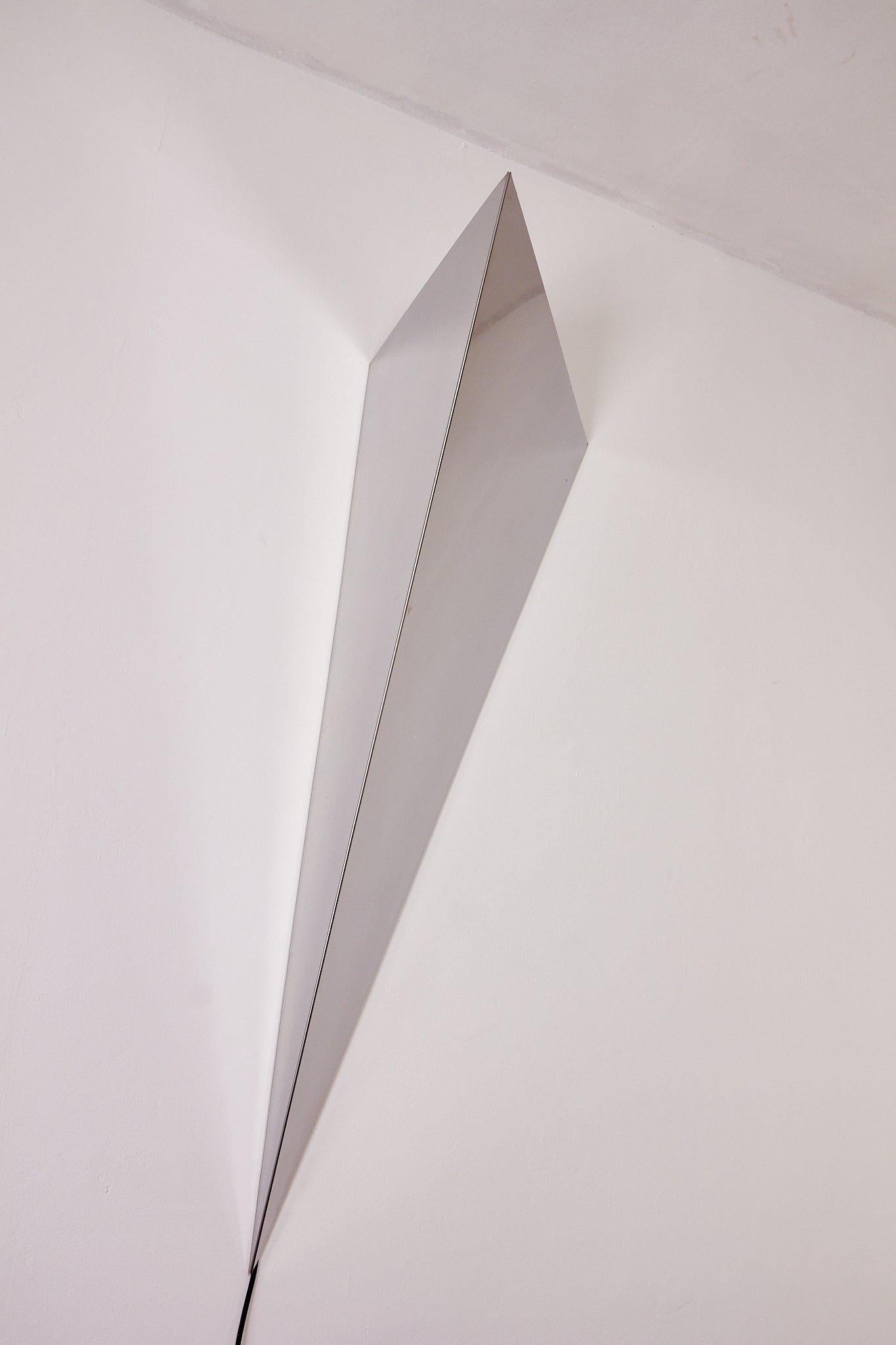 Huge sculptural chrome mirror wall lamp '70 in vendita 2